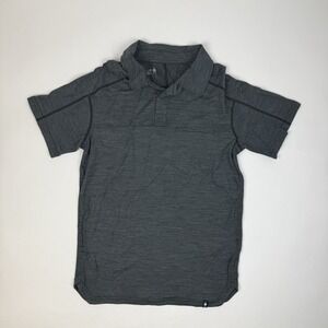 Mens Smartwool Everyday Exploration Gray Heather Short Sleeve Polo Size Small